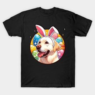 Labrador Retriever Celebrates Easter with Bunny Ears T-Shirt